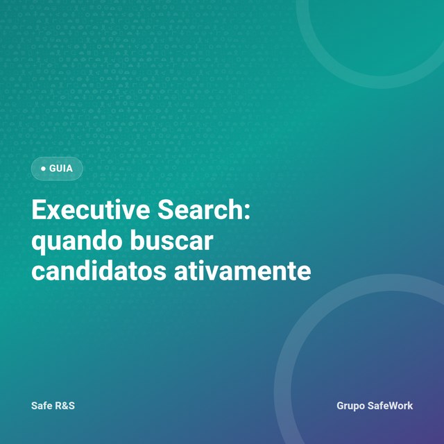 Capa do guia Executive Search, identidade visual Safe R&S