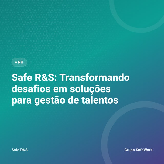 Capa do artigo Safe R&S: Transformando desafios em soluções, identidade visual Safe R&S