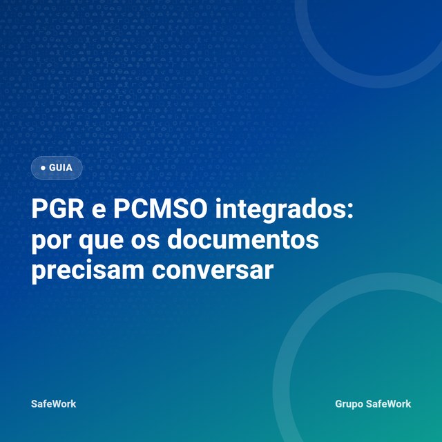 Capa do guia PGR e PCMSO Integrados, identidade visual Grupo SafeWork