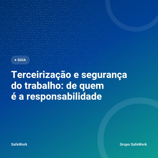 Capa do guia Terceirização e Segurança do Trabalho, identidade Grupo SafeWork